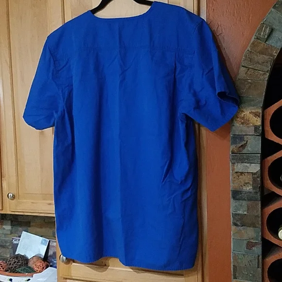Carhartt Solid Ripstop Utility Blue Short Sleeve Scrub Top - Picture 5 of 5